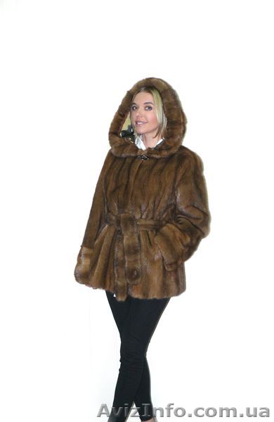 Полушубок с капюшоном из меха норки красивого медового оттенка - <ro>Изображение</ro><ru>Изображение</ru> #1, <ru>Объявление</ru> #1322837