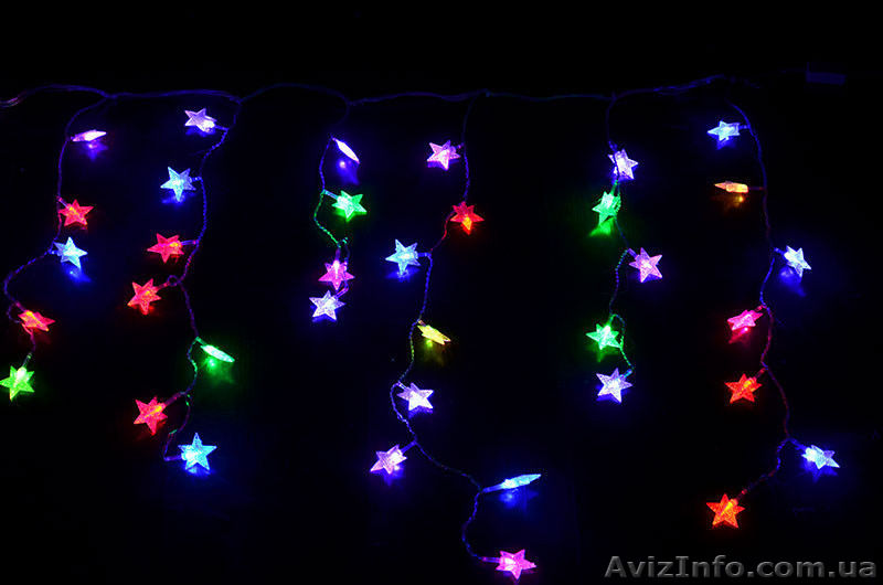 Гирлянда светодиодная бахрома — led звездочки-60 - <ro>Изображение</ro><ru>Изображение</ru> #1, <ru>Объявление</ru> #1493500