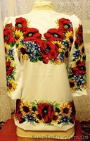 Вишита бісером на білому габардіні заготовка туніки. - <ro>Изображение</ro><ru>Изображение</ru> #3, <ru>Объявление</ru> #1284556