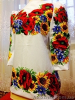 Вишита бісером на білому габардіні заготовка туніки. - <ro>Изображение</ro><ru>Изображение</ru> #1, <ru>Объявление</ru> #1284556