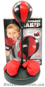 Детский боксерский спортивный набор с регулируемой стойкой - <ro>Изображение</ro><ru>Изображение</ru> #1, <ru>Объявление</ru> #1458716
