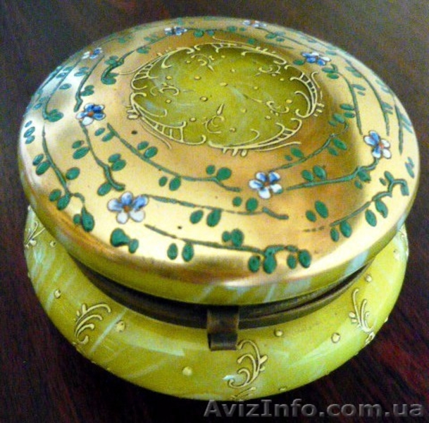 Шкатулка, стекло, роспись, золочение  Западная Европа конец ХIX – начало ХХ в.в. - <ro>Изображение</ro><ru>Изображение</ru> #1, <ru>Объявление</ru> #14792