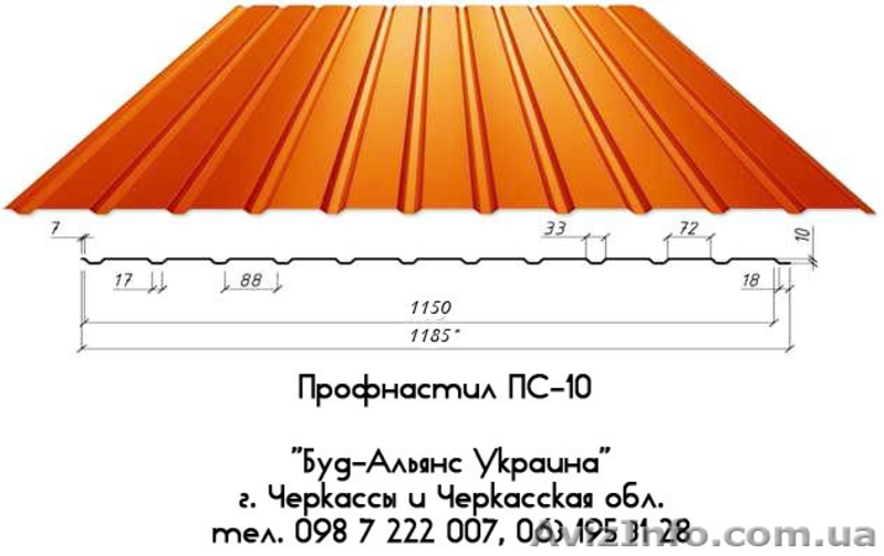 Профнастил ПС-10 стеновой. Металлочерепица. Черкассы "БУд-Альянс Украина" - <ro>Изображение</ro><ru>Изображение</ru> #2, <ru>Объявление</ru> #1534082